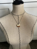 Wood and Creamy White Pendant Necklace