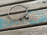 SALE- Shell Charm Bangle Bracelet - Adjustable Bracelet
