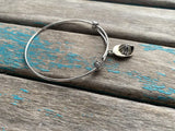 SALE- Fireman's Hat Charm Bangle Bracelet - Adjustable Bracelet