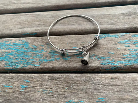 SALE- Cheer Charm Bangle Bracelet - Adjustable Bracelet