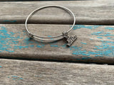 SALE- Bon Voyage Charm Bangle Bracelet - Adjustable Bracelet
