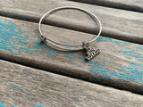 SALE- Bon Voyage Charm Bangle Bracelet - Adjustable Bracelet