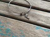 SALE- Dolphin Charm Bangle Bracelet - Adjustable Bracelet