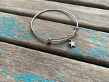 SALE- Star Charm Bangle Bracelet - Adjustable Bracelet