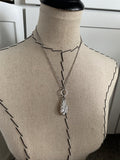 Floral Glass Teardrop Necklace