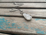 Floral Glass Teardrop Necklace