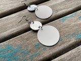 White and Textured Silver Earrings