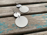 White and Textured Silver Earrings