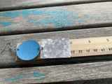 Blue and Textured Silver Statement Earrings