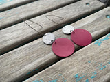 Pink and Silver Hook Earrings
