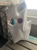 Purple and Silver Leather Earrings