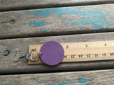 Purple and Silver Leather Earrings