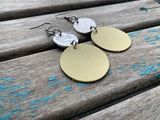 Yellow and Textured Silver Earrings