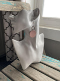 Copper and Pink Leather Earrings