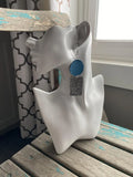 Blue and Textured Silver Statement Earrings