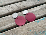 Pink and Silver Hook Earrings