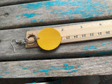 Mustard Yellow and Copper Leather Earrings