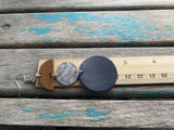 Deep Blue, Wood, and Textured Silver Earrings