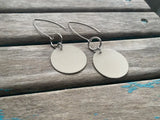 Cream and Silver Leather Earrings - Stainless Steel Hook Earrings