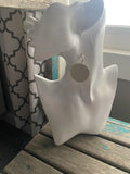 Cream and Silver Leather Earrings - Stainless Steel Hook Earrings
