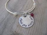Quote Bracelet- "find joy every day" with an accent bead of your choice