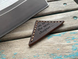 Leather Corner Bookmark - "on to the next chapter..."