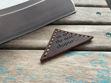 Leather Corner Bookmark - "on to the next chapter..."