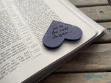 Heart Corner Bookmark - "on to the next chapter..." Blue