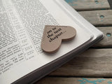 Heart Corner Bookmark - "on to the next chapter..." Soft Mauve/Tan