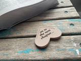 Heart Corner Bookmark - "on to the next chapter..." Soft Mauve/Tan
