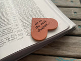 Heart Corner Bookmark - "on to the next chapter..." Weathered Orange