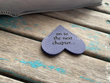 Heart Corner Bookmark - "on to the next chapter..." Blue