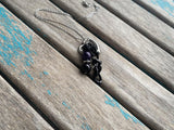 Purple, Silver, and Black Cluster Drop Necklace