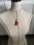 Orange and Bronze Cluster Drop Necklace