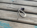Purple, Silver, and Black Cluster Drop Necklace