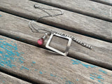 Silver and Pink Cluster Drop Necklace