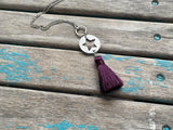 Deep Purple and Silver Star Drop Necklace
