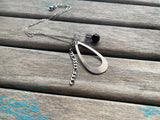 Purple, Silver, and Black Cluster Drop Necklace