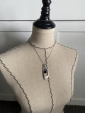 Purple, Silver, and Black Cluster Drop Necklace