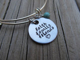 Quote Bracelet- "faith family friends" with an accent bead of your choice