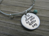 Quote Bracelet- "I'll always be your little boy" with an accent bead of your choice