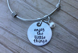Quote Bracelet- "enjoy the little things" with an accent bead of your choice
