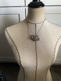 Silver and Wood Folded Metal Necklace
