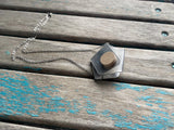 Silver and Wood Folded Metal Necklace
