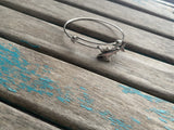 SALE- Shark Charm Bangle Bracelet - Adjustable Bracelet