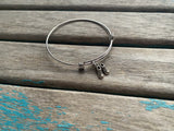 SALE- Baby Shoes Charm Bangle Bracelet - Adjustable Bracelet
