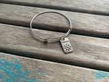 SALE- Flower "Forever" Charm Bangle Bracelet - Adjustable Bracelet