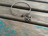 SALE- Butterfly Charm Bangle Bracelet - Adjustable Bracelet