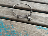 SALE- Tea Cup Charm Bangle Bracelet - Adjustable Bracelet