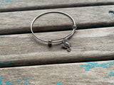 SALE- Elephant Charm Bangle Bracelet - Adjustable Bracelet
